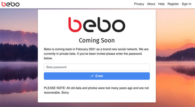 Nuevo sitio web de Bebo