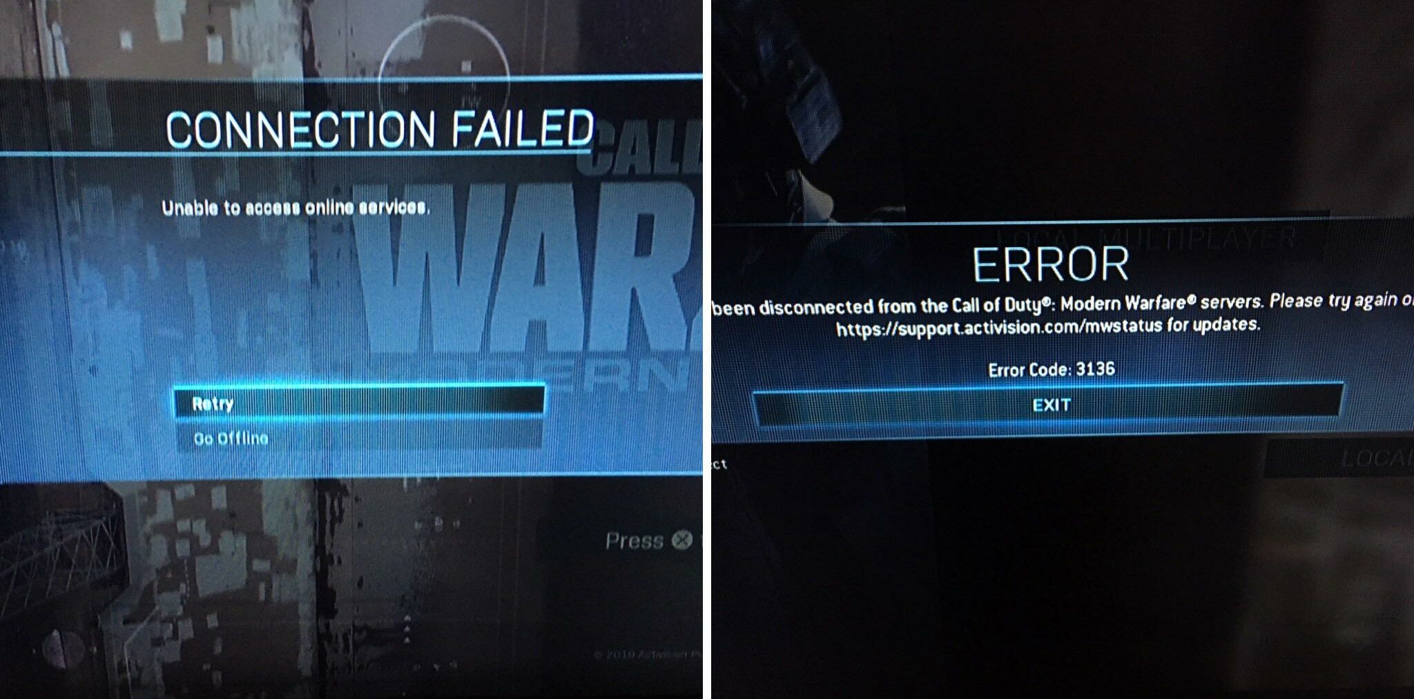 Código de error 3136
