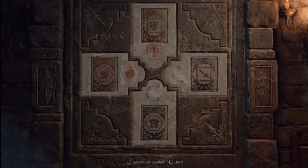 Resident Evil 4 Remake Solución de rompecabezas de baldosas de piedra litográfica